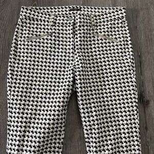 J. McLaughlin 8 Geometric Ankle Zip Pants Jeans Stretch Cotton Blend Women's